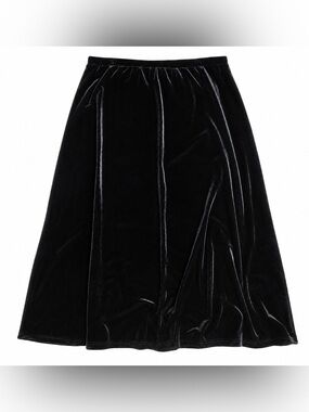 Koret Black Velvet Midi Skirt 20W Plus Size A-Line Holiday Dressy Goth